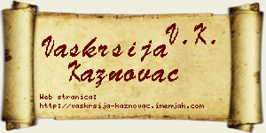 Vaskrsija Kaznovac vizit kartica